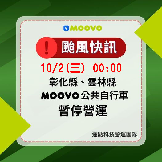 因應山陀兒颱風撲台，持續配合縣政府10/2停班停課